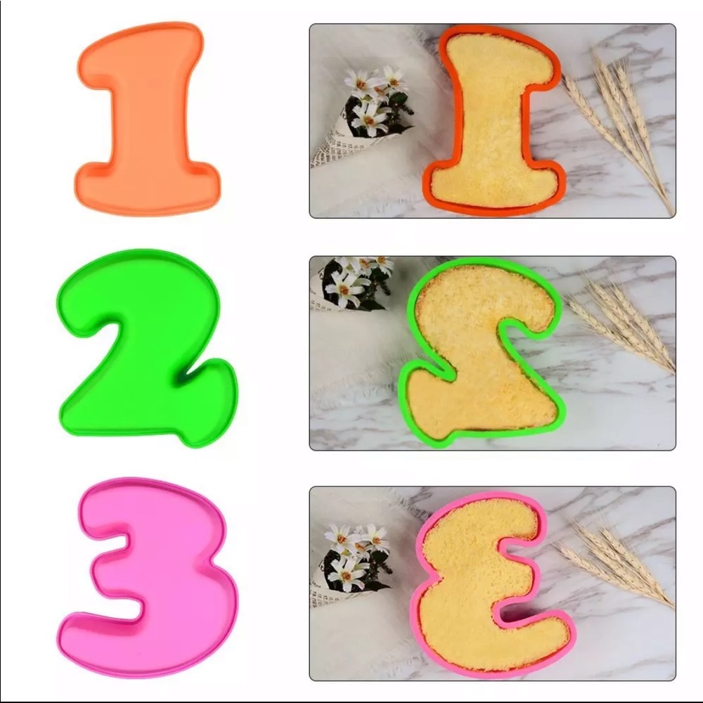 Silicone molds for baking (numbers)